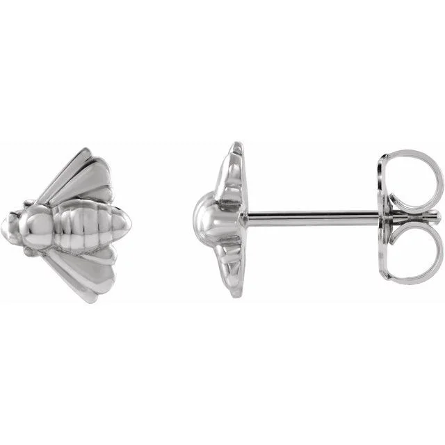 Sterling Silver Bee Stud Earrings by Stuller