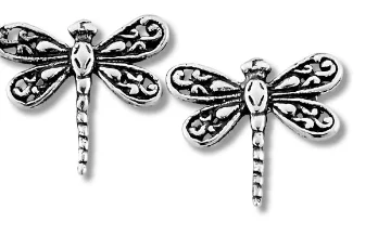 Sterling Silver Dragonfly Stud Earrings by Samuel B.