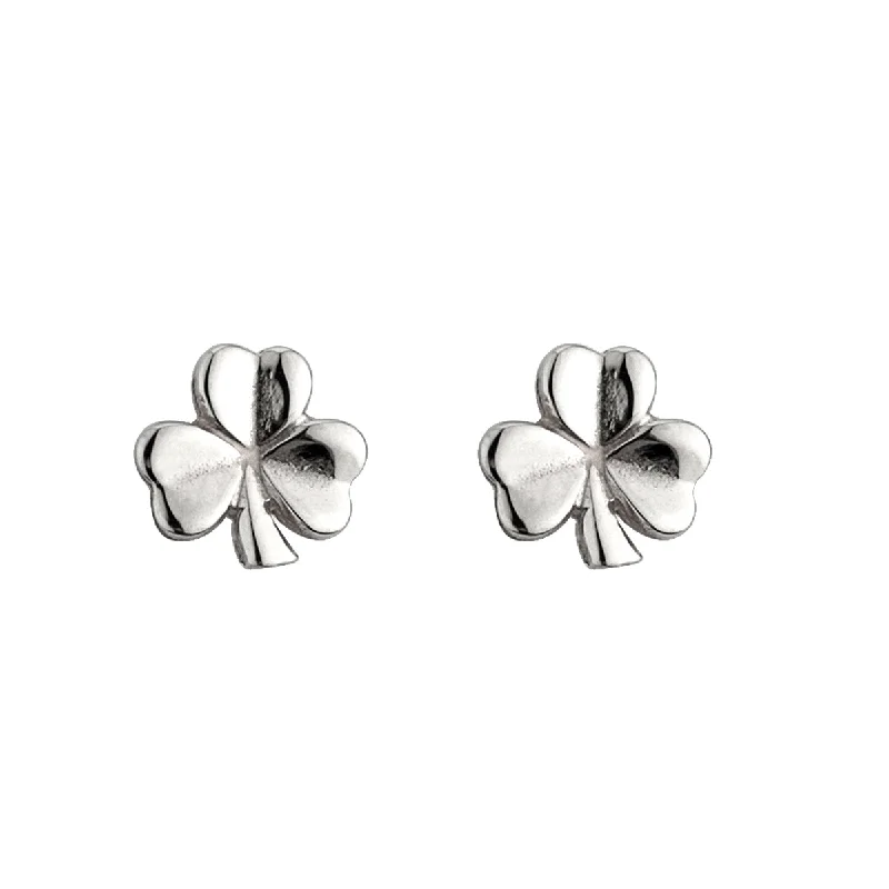 Silver Shamrock Stud Earrings