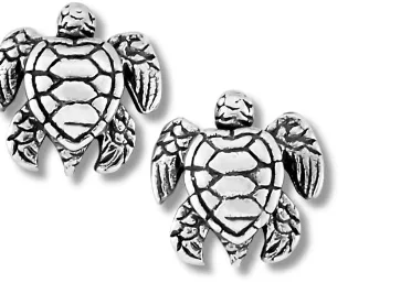 Sterling Silver Turtle Stud Earrings by Samuel B.