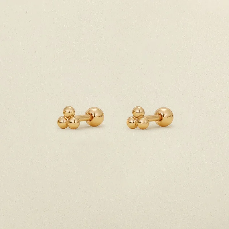 Trinity Bead Stud Earrings