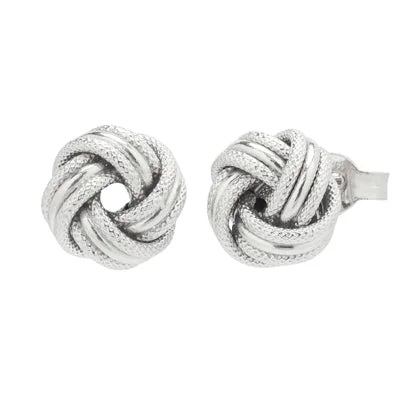 Twisted Stud Earrings in 14kt White Gold