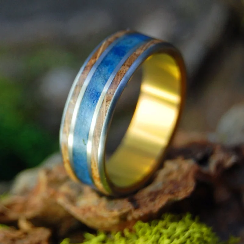 Bourbon N Blue Jeans | Men's Whiskey Barrel, Denim & Titanium Wedding Ring