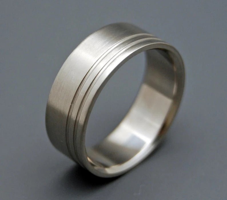 Double Offset Duet | Men's Titanium Wedding Ring