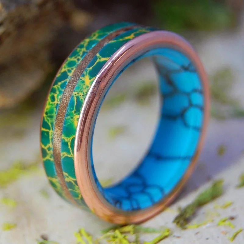 Jade In The Desert Plus | Men's Redwood, Egyptian Jade & Titanium Wedding Ring