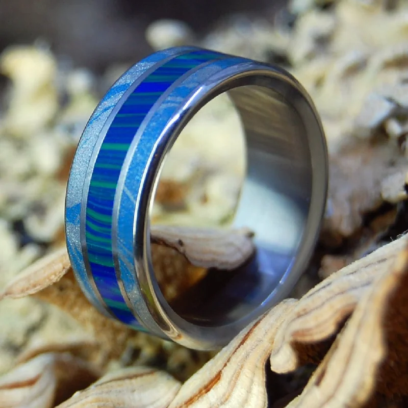 Japanese Style Stone | Men's Mokume Gane, Stone & Titanium Wedding Ring