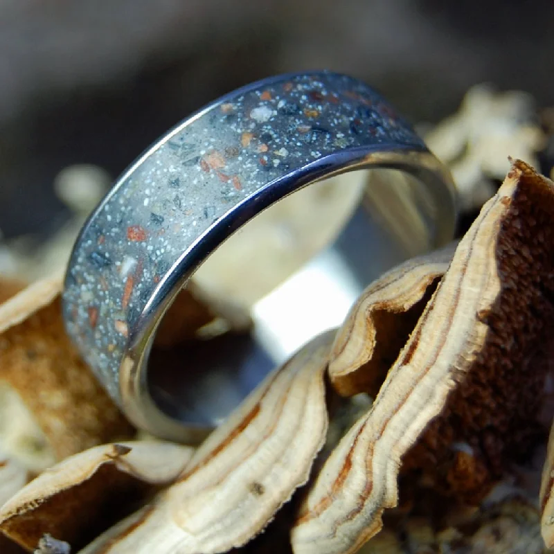 Penguins Of Patagonia | Argentina Patagonia Beach Sand, Lava & Titanium Wedding Ring