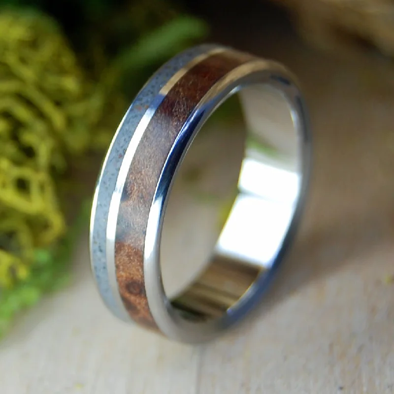 Redwood Superior Destin | Beach Sand & Redwood Titanium Wedding Ring