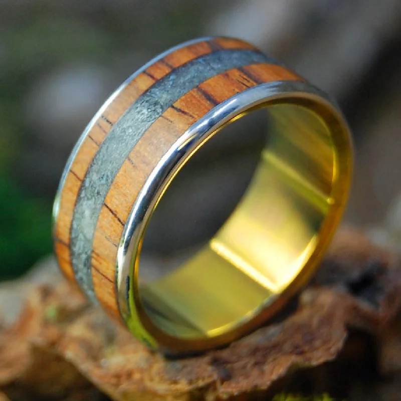 St. Vartan | Men's Cocobolo, Armenian Obsidian Wedding Ring