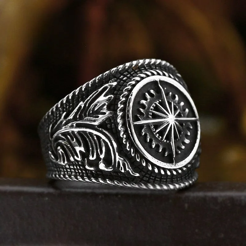 Men's Punk Compass Ring