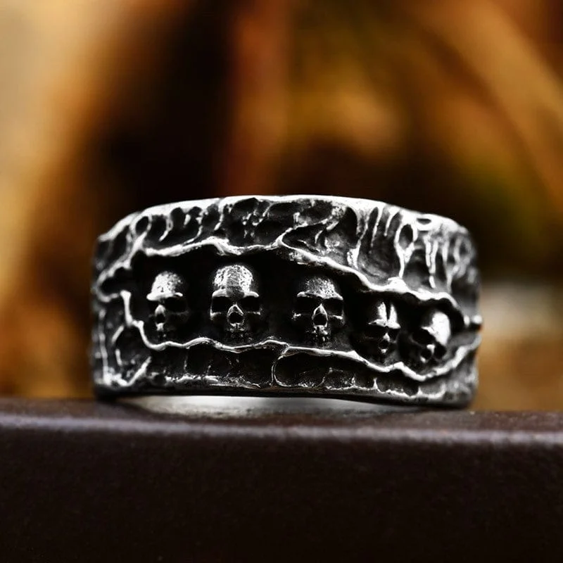 Men's Punk Multi-skull Ring