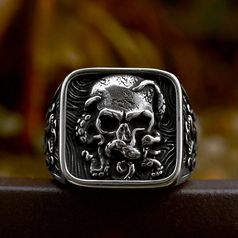 Men's Punk Skull Octopus Ring