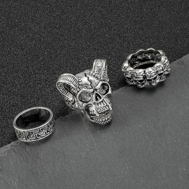 Wholesale Alloy Goat Skeleton Men's Rings