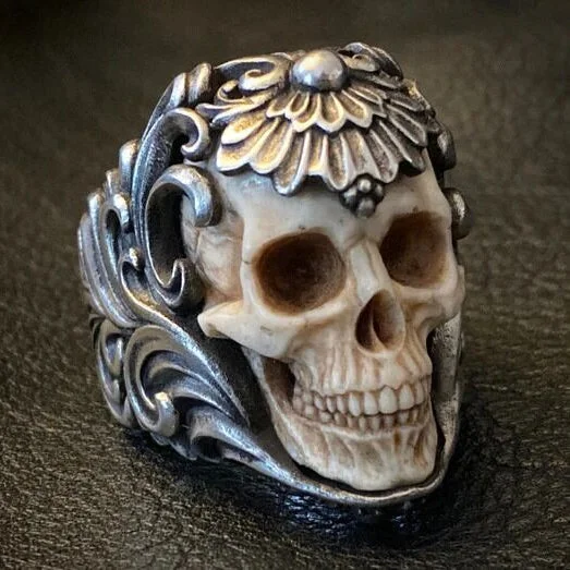 Wholesale Halloween Titanium Steel Hollow Men's Ring