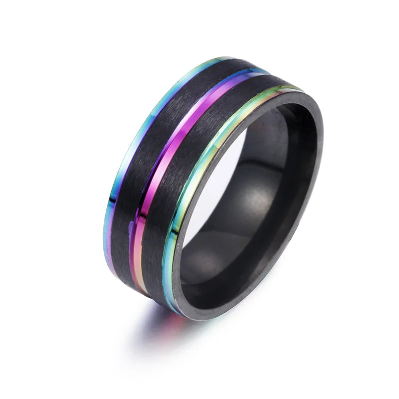 Wholesale Stainless Steel Iridescent Men's Rings