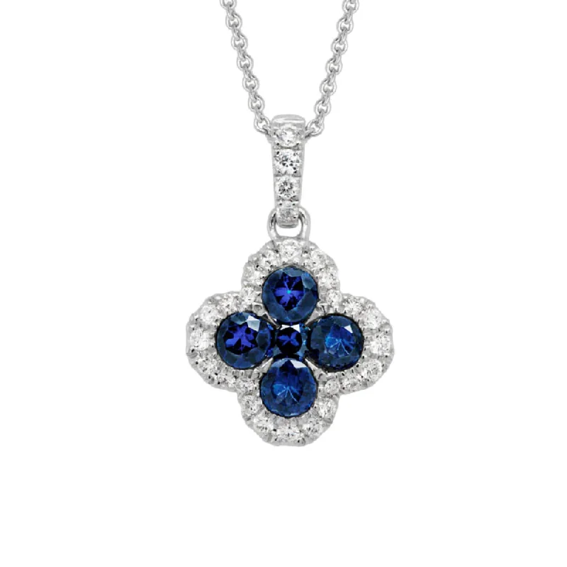 14k Blue Sapphire Pendant Necklace