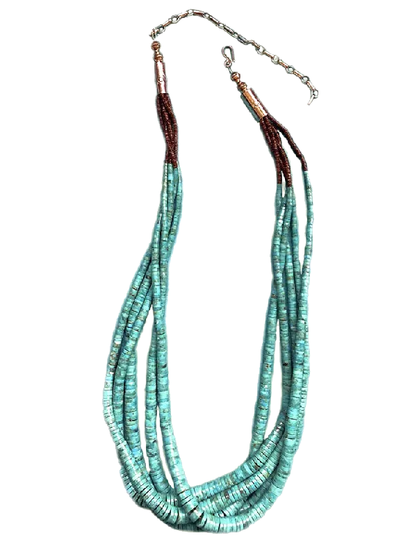 5-Strand Turquoise Necklace by Nestoria Coriz