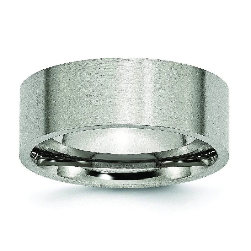 8mm Pipe Cut Titanium Band for Men Matte Finish