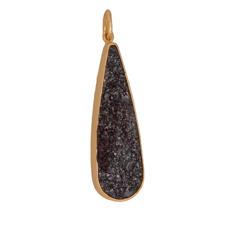 Alchemia Black Druzy Teardrop Pendant