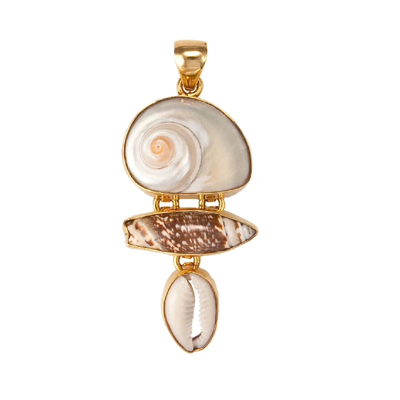 Alchemia Cinnerus, Olive & Cowry Shell Pendant