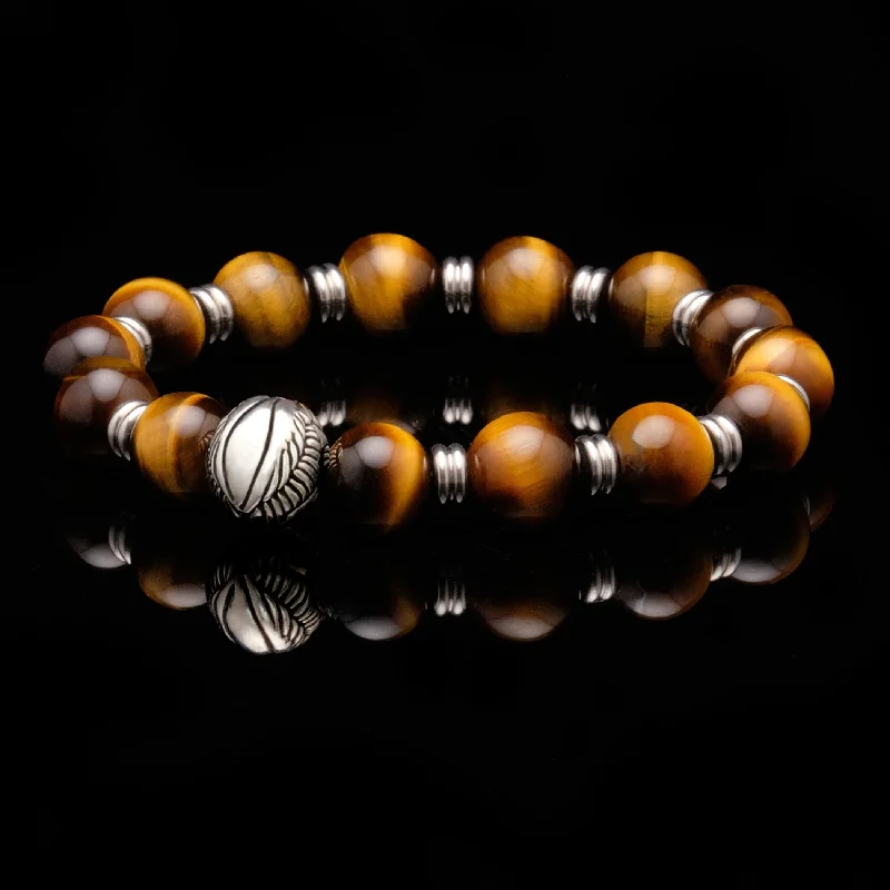 Angel Wing Bracelet with Tiger Eye Crystal