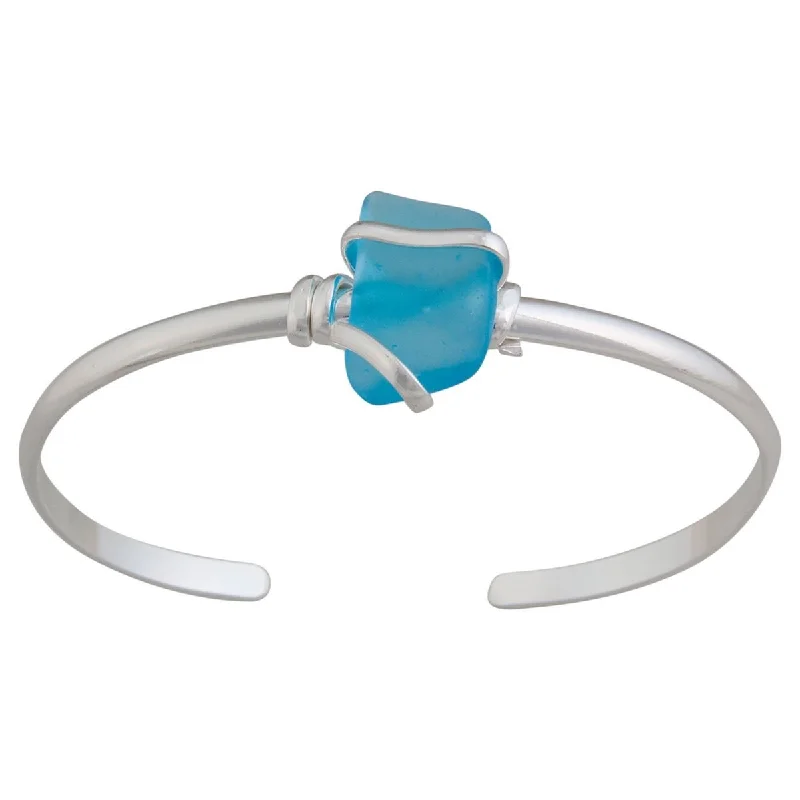 Aqua Pompano Beach Glass Mini Cuff