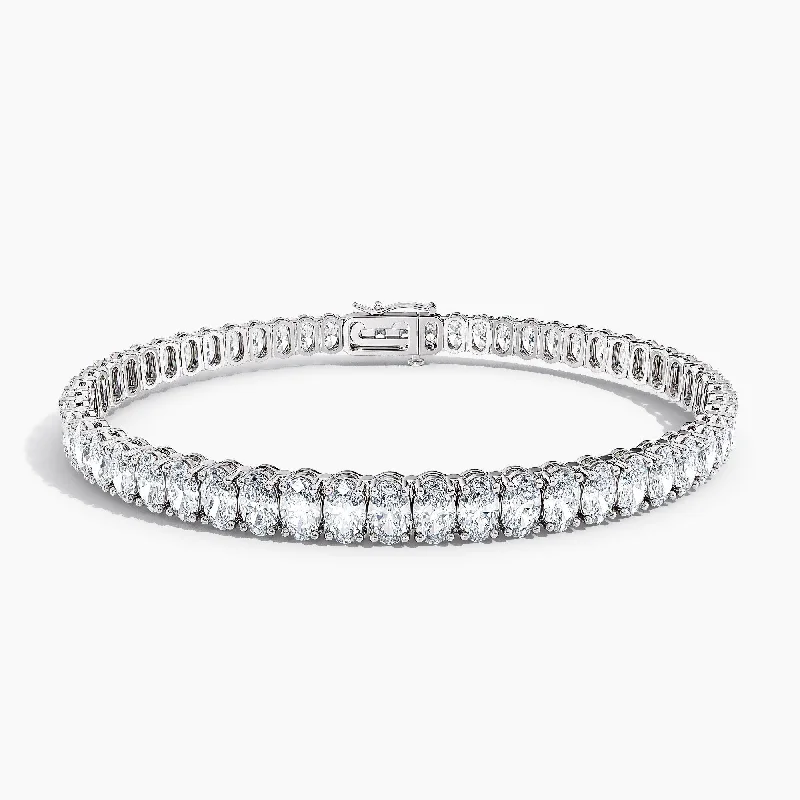 Auriya 14K Gold Lab Grown Oval Diamond Tennis Bracelet 11.00 ct. tw. (F-G VS)