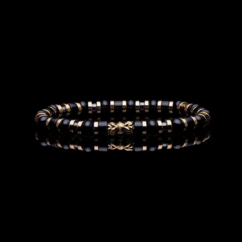 Black Gold II | Onyx, Hematite Beaded Bracelet