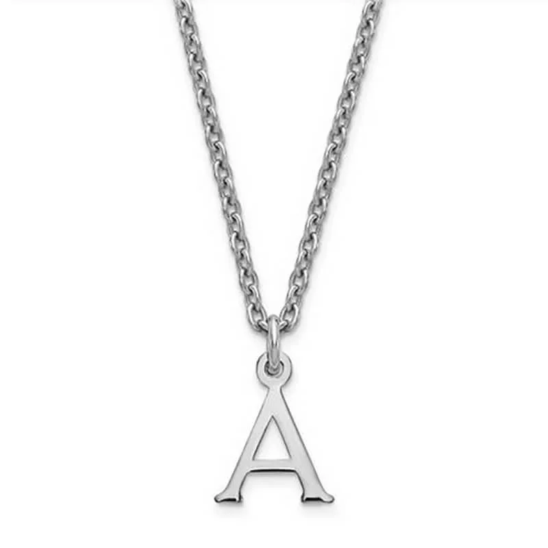 Block Letter Initial Pendant in Sterling Silver or 14kt Gold