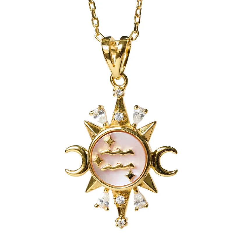 Celestial Horoscope Pendant - Aquarius