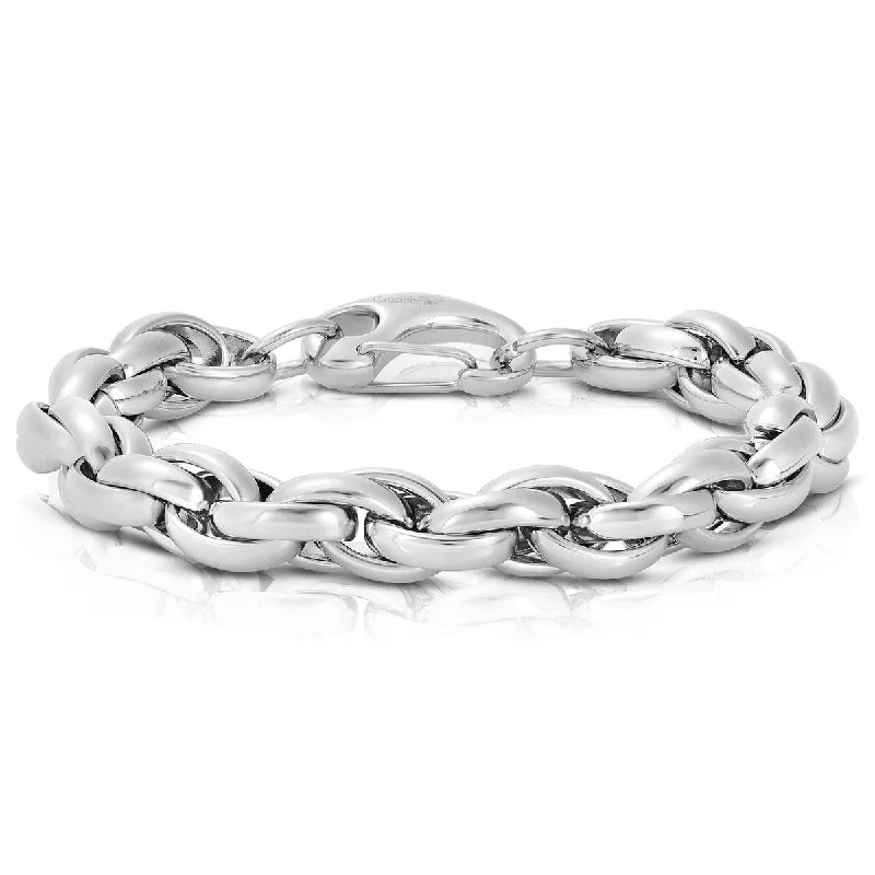 Crucible Men's Rope Chain Stainless Steel Bracelet (11mm) - 8.5"