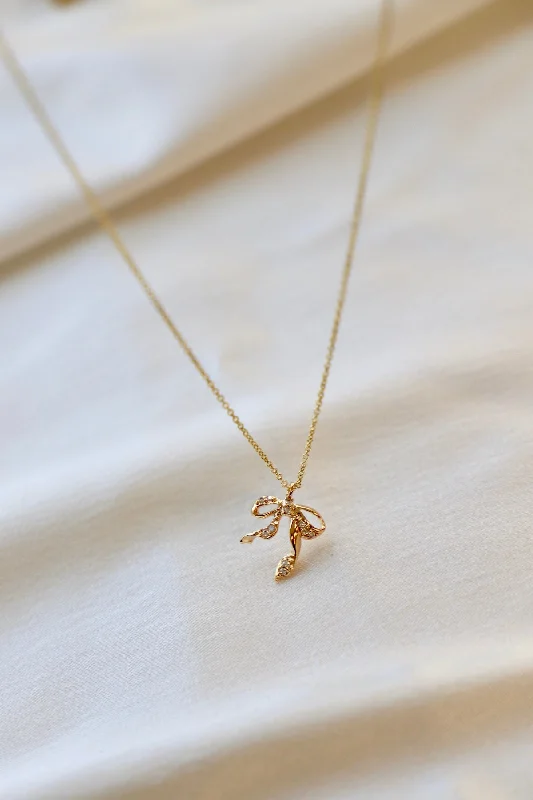 CZ BOW NECKLACE