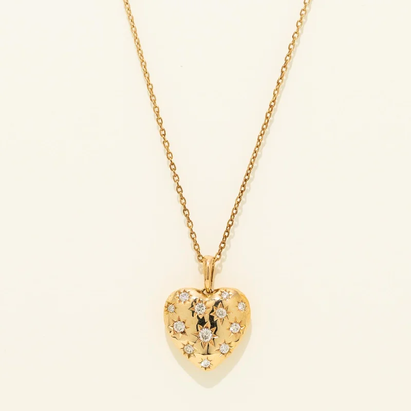 Diamond Heart Necklace in 10kt Yellow Gold (1/7ct tw)