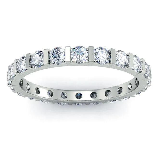 1.00cttw Round Bar Set Lab Created Diamond Eternity Band