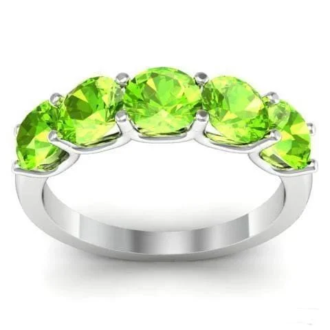 2.00cttw U Prong Five Stone Peridot Band