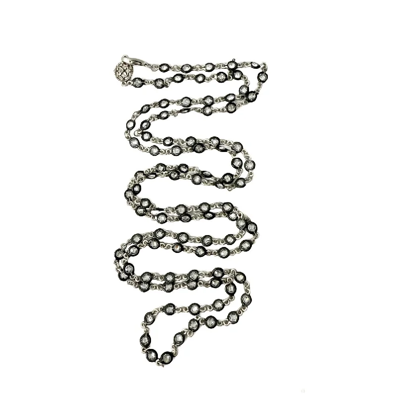 Freida Rothman Faceted Stone Wrap Chain Necklace