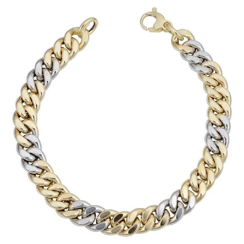 Fremada Italian 14k Two-tone Gold 8.9 millimeters Curb Link Bracelet (8.5 inches)