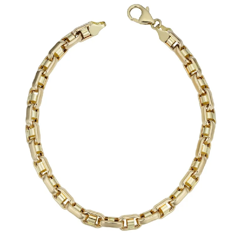 Fremada Men's 14k Yellow Gold Bullet Link Bracelet (5.7 millimeters, 8.5 inches)