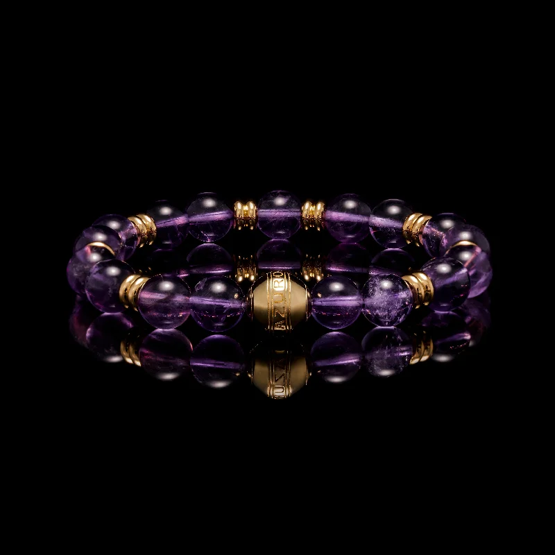 Gold Amethyst Chakra Bracelet | Gold Beaded Bracelet