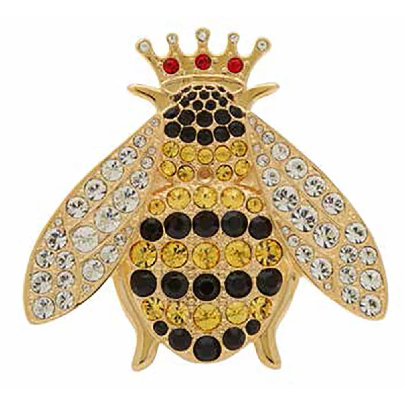 Halcyon Days Sparkle Queen Bee Pave Brooch