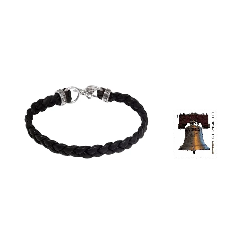 Handmade Braided Leather 'Time' Men's Bracelet (Indonesia)