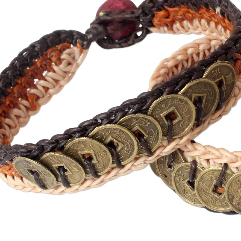 Handmade Brass 'Ginger Coins' Bracelets Set of 2 (Thailand)