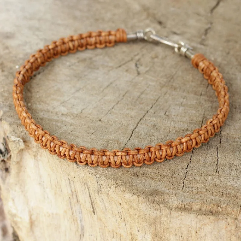 Handmade Men's Leather 'Brown Magnificence' Bracelet (Thailand)