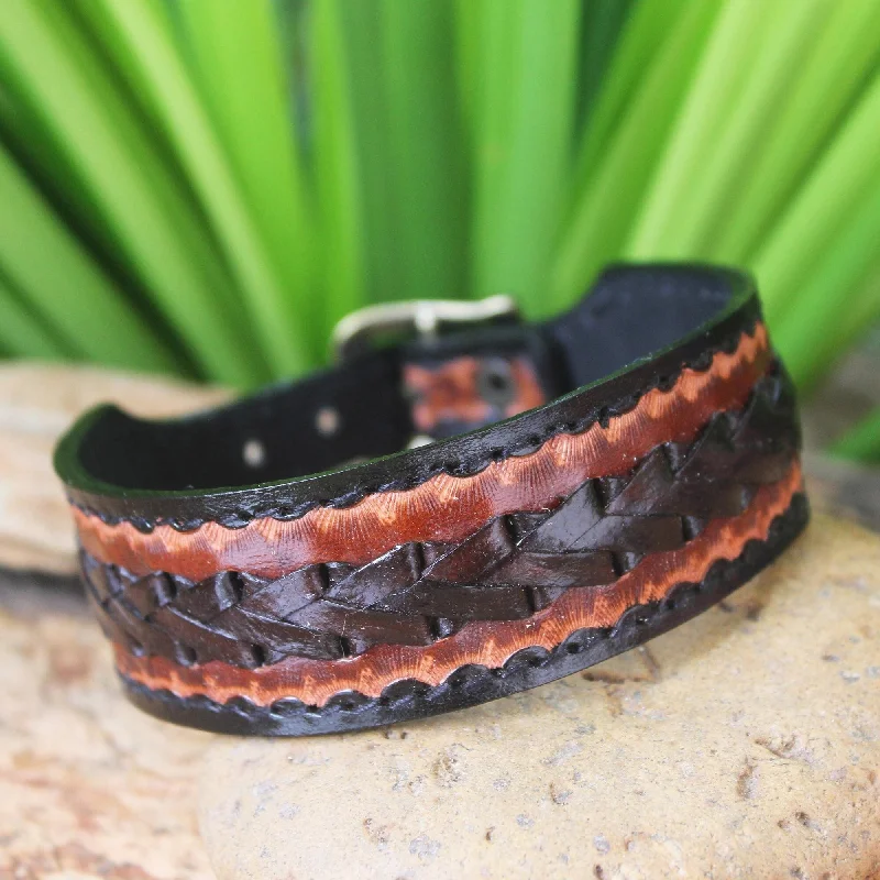 Handmade Men's Leather 'Explorer' Bracelet (Thailand)