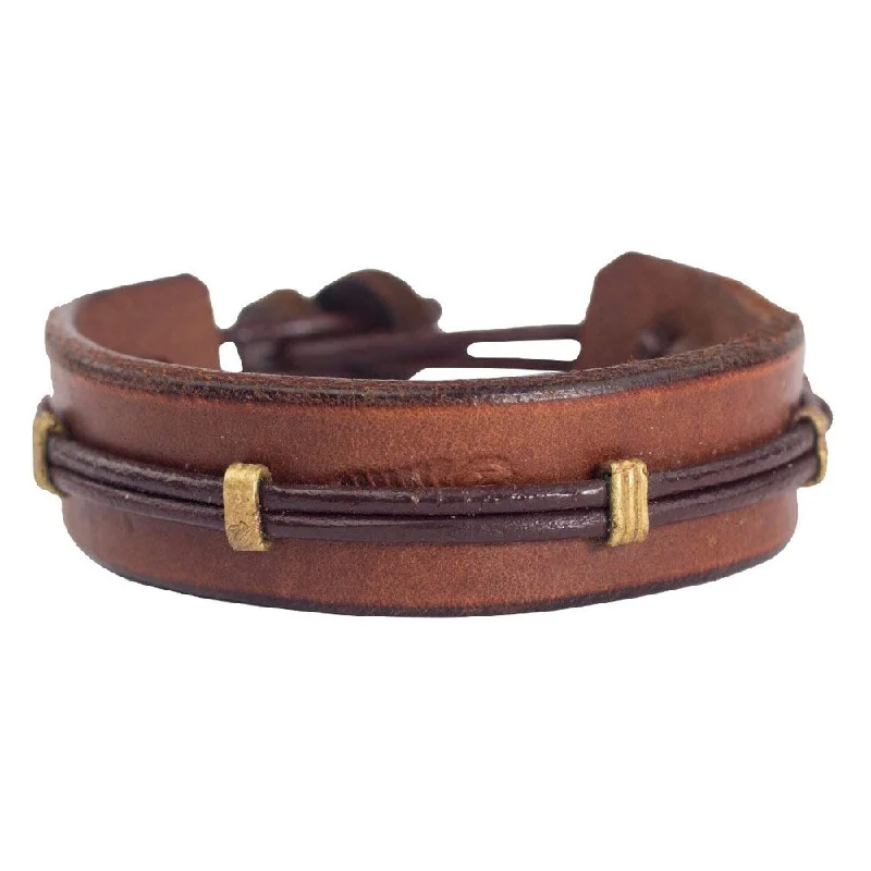 Handmade Stand Alone Brown Leather Bracelet (Ghana)