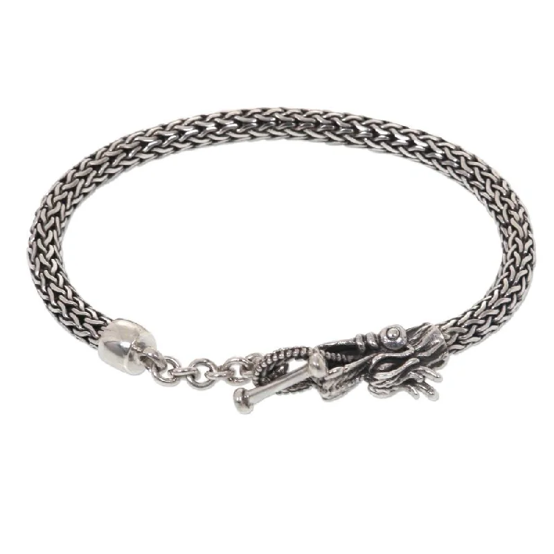 Handmade Sterling Silver 'Dragon Tale' Bracelet (Indonesia)