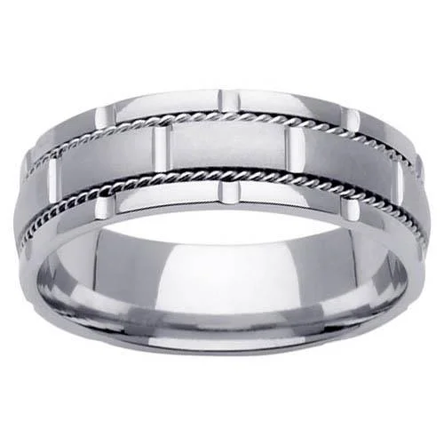 Handmade Wedding Band for Men in Platinum