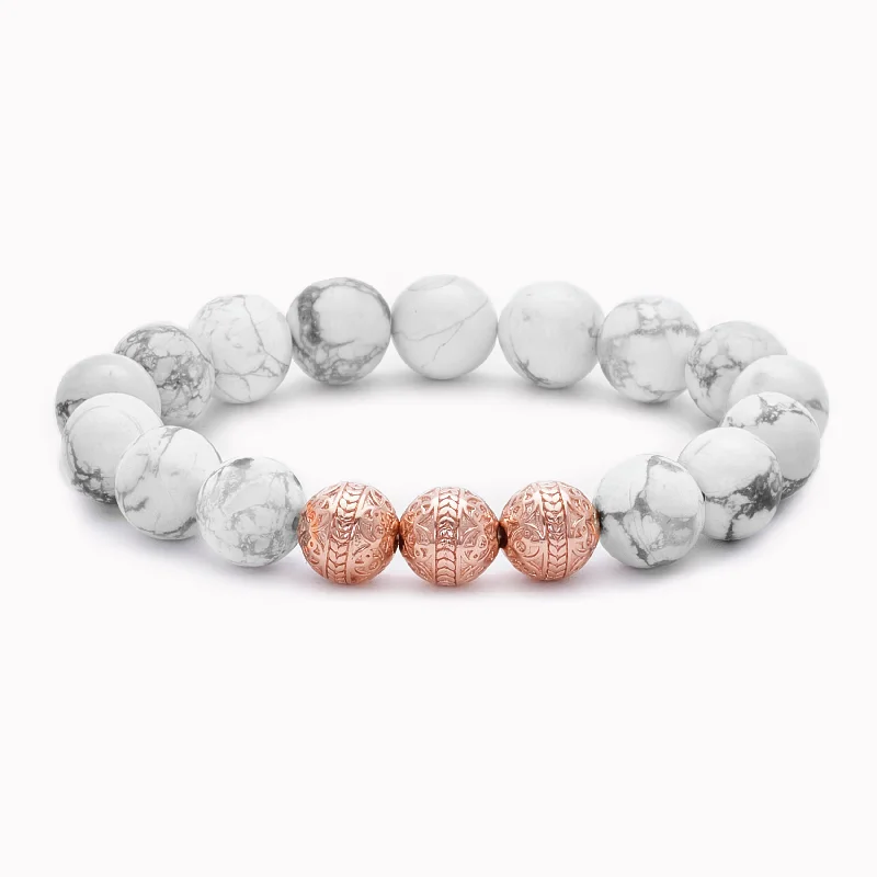 Rose Gold Classic Howlite Bracelet