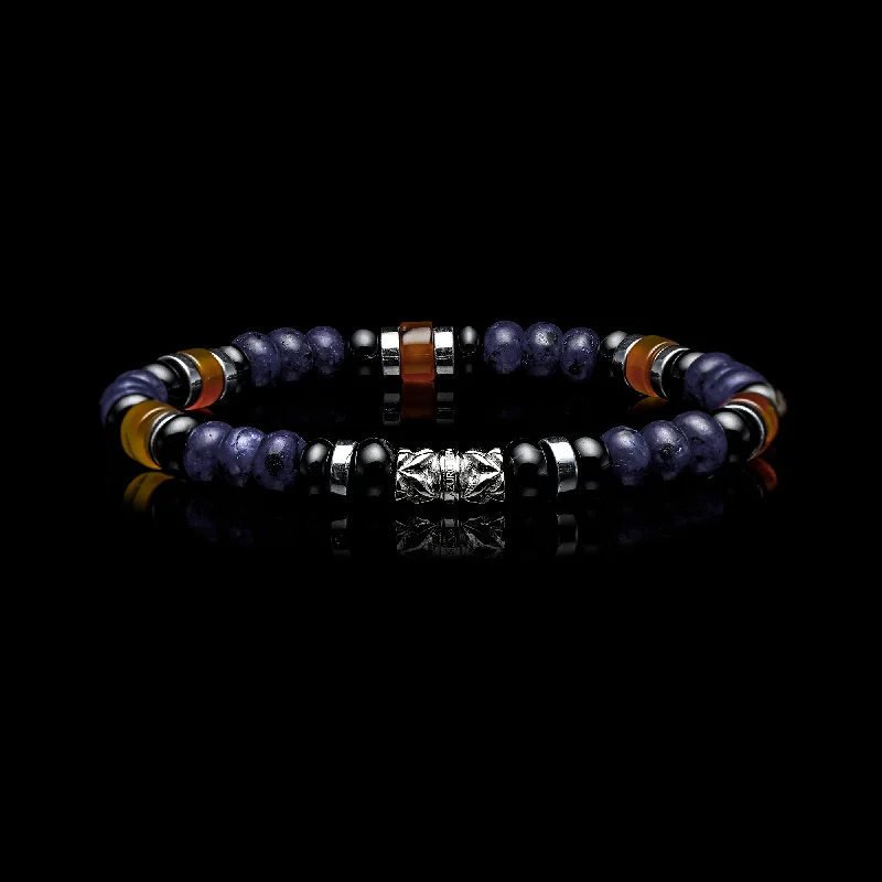 Kingfisher | Agate, Lapis Beaded Bracelet