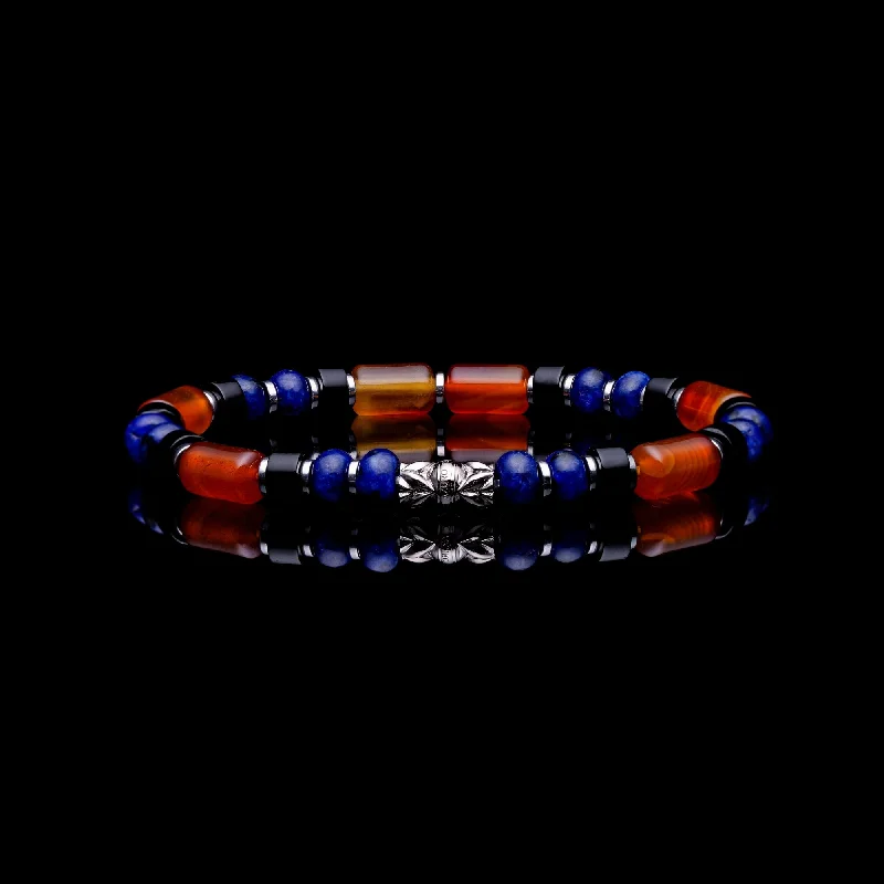 Kingfisher II | Agate, Lapis Beaded Bracelet